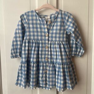 H&M Blue Gingham Cotton Dress